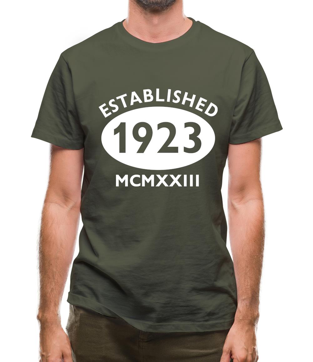 Established 1923 Roman Numerals Mens T-Shirt