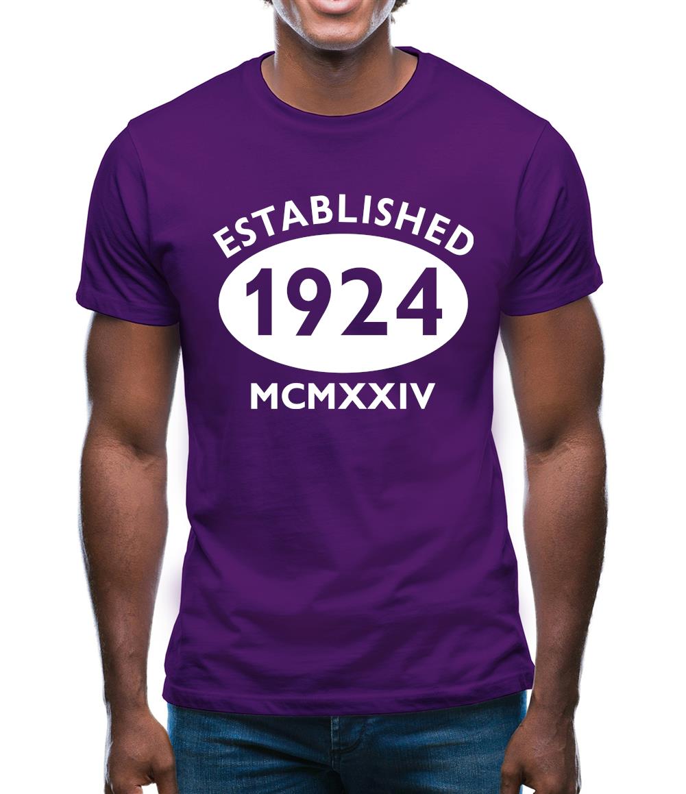 Established 1924 Roman Numerals Mens T-Shirt