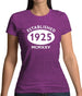 Established 1925 Roman Numerals Womens T-Shirt