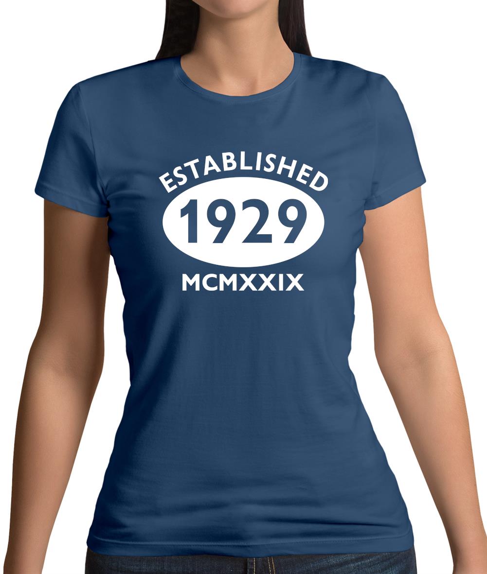 Established 1929 Roman Numerals Womens T-Shirt