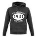 Established 1931 Roman Numerals unisex hoodie