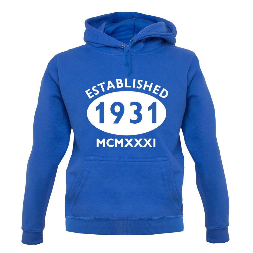 Established 1931 Roman Numerals unisex hoodie