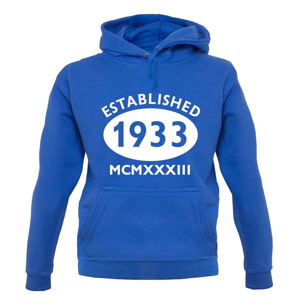 Established 1933 Roman Numerals unisex hoodie