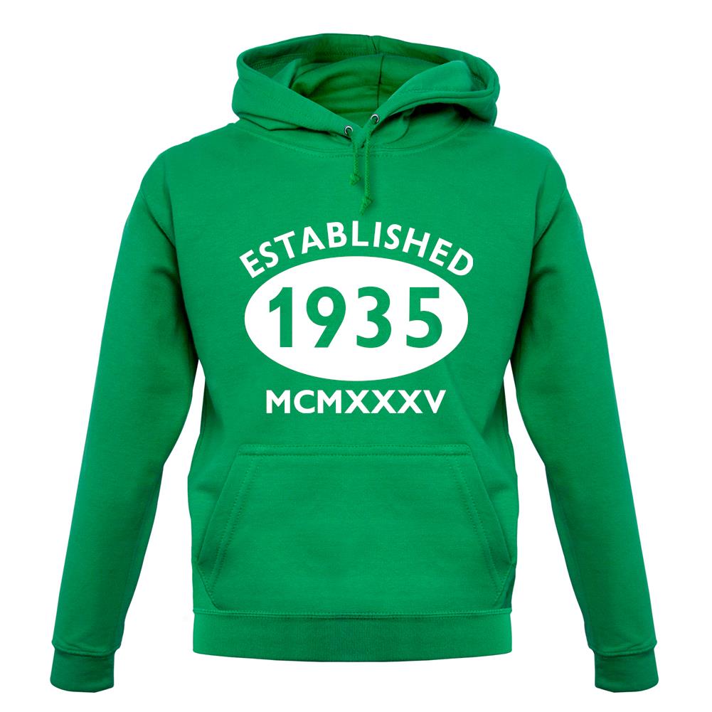 Established 1935 Roman Numerals unisex hoodie