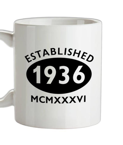 Established Roman Numerals Birthday 1936 Ceramic Mug