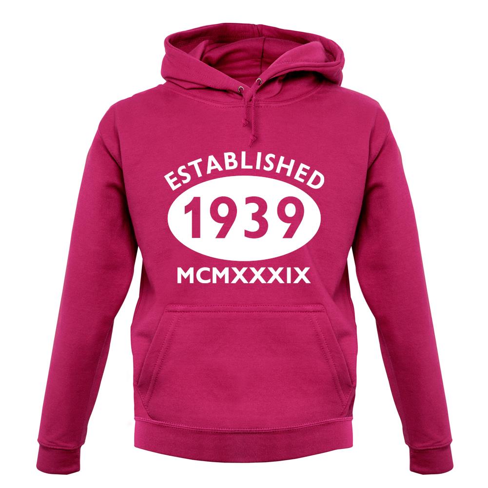 Established 1939 Roman Numerals unisex hoodie