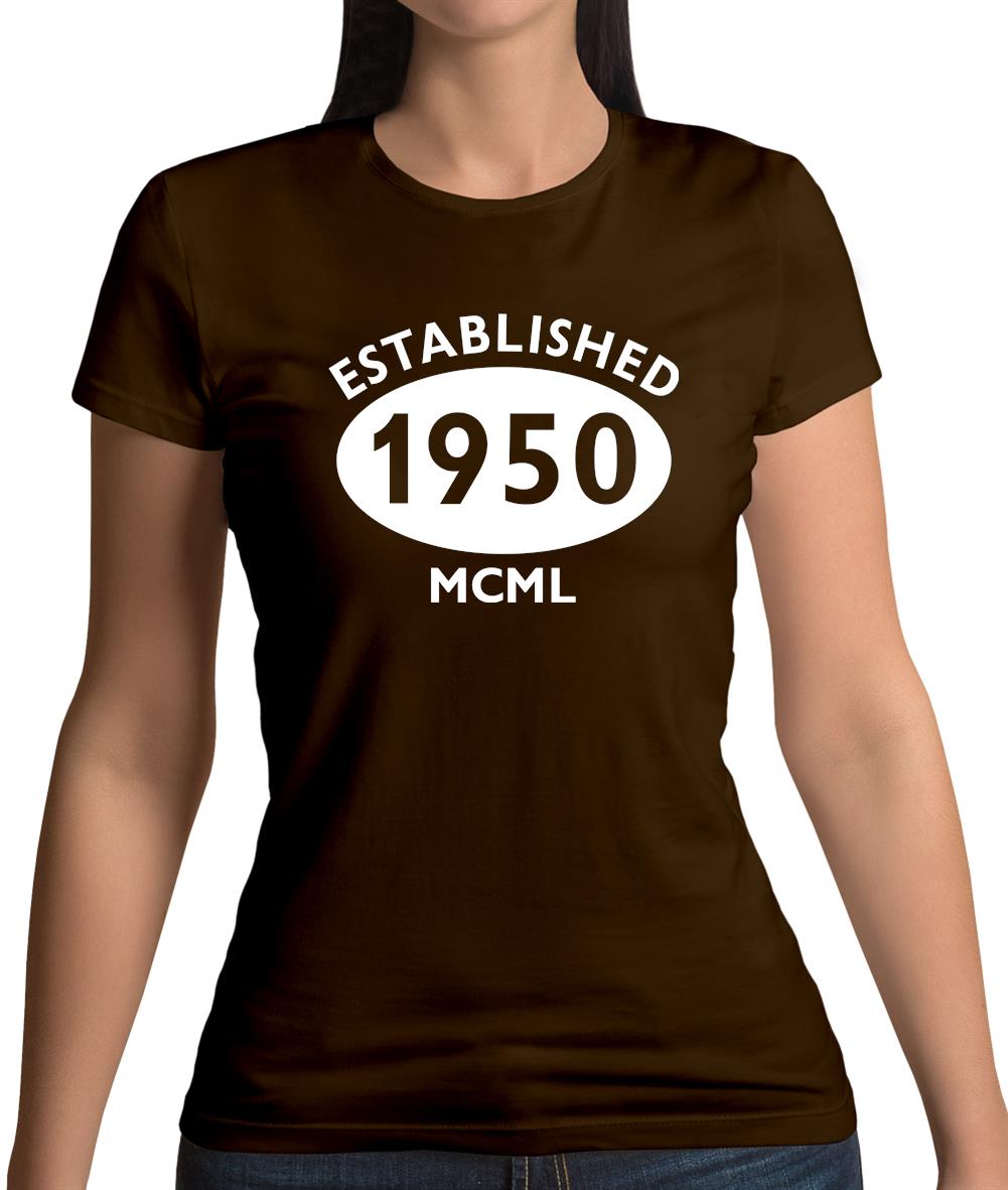 Established 1950 Roman Numerals Womens T-Shirt