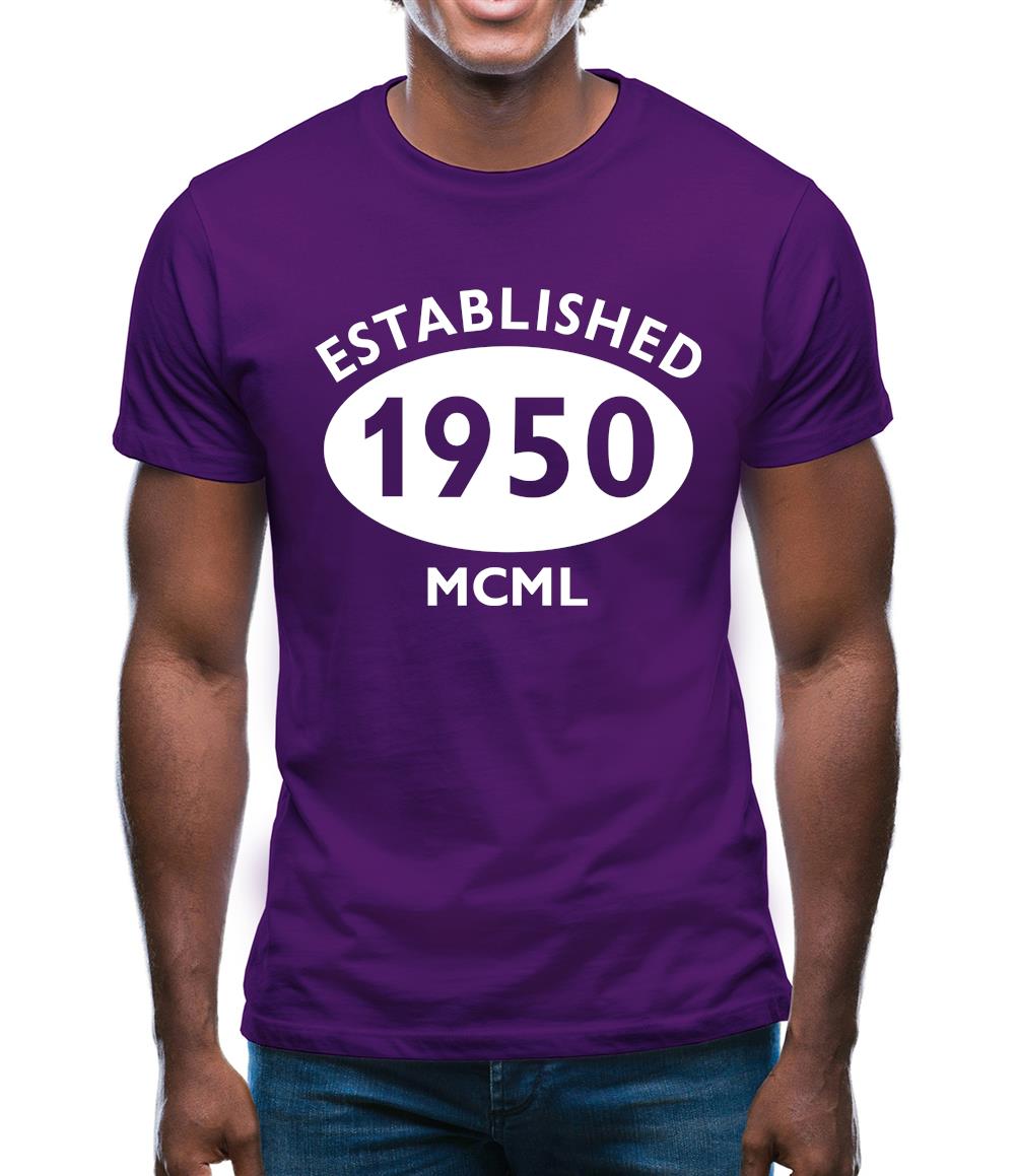 Established 1950 Roman Numerals Mens T-Shirt