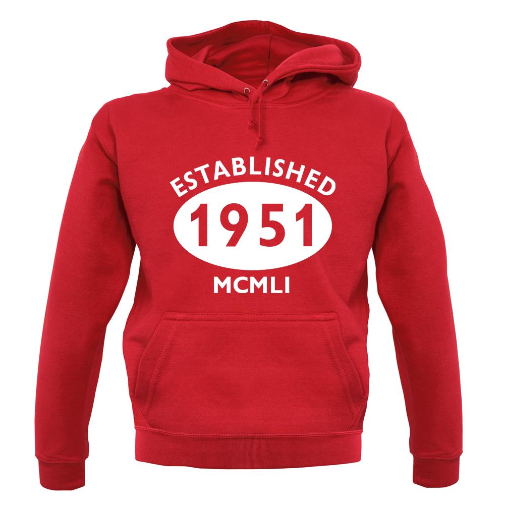 Established 1951 Roman Numerals unisex hoodie