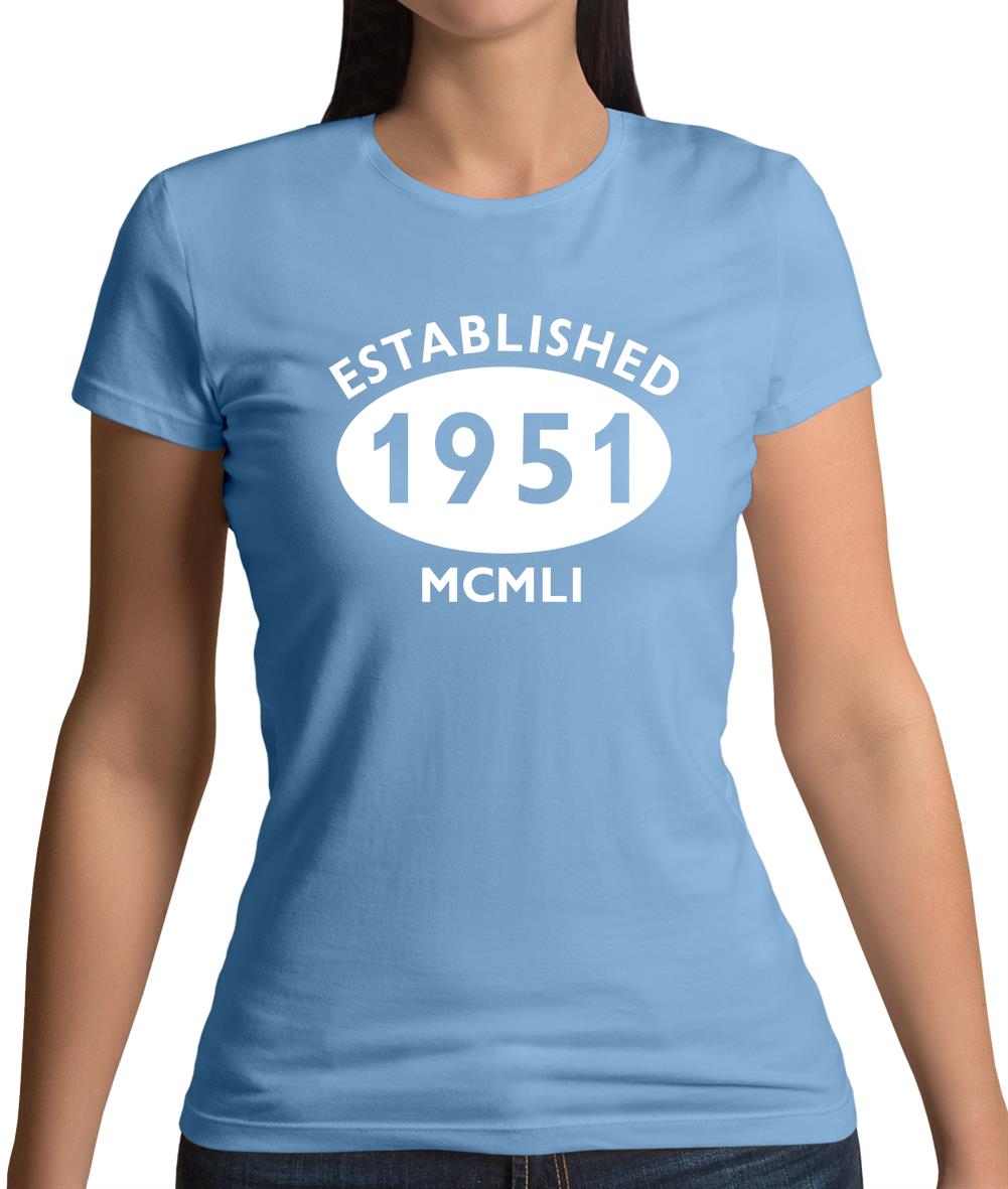 Established 1951 Roman Numerals Womens T-Shirt