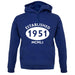 Established 1951 Roman Numerals unisex hoodie