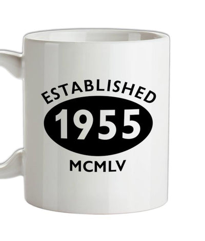 Established 1955 Roman Numerals Ceramic Mug