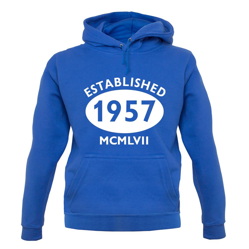 Established 1957 Roman Numerals unisex hoodie