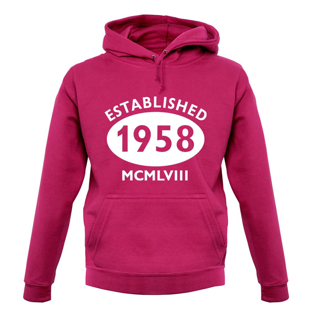 Established 1958 Roman Numerals unisex hoodie