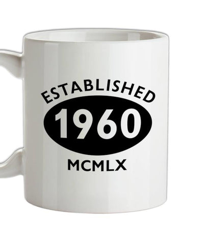 Established Roman Numerals Birthday 1960 Ceramic Mug