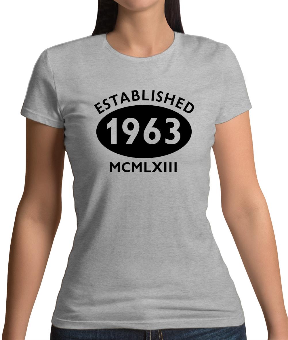Established 1963 Roman Numerals Womens T-Shirt