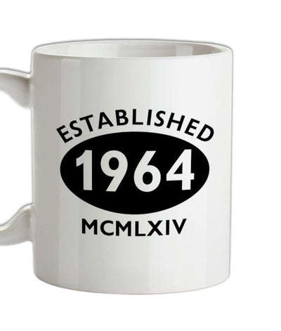 Established Roman Numerals Birthday 1964 Ceramic Mug