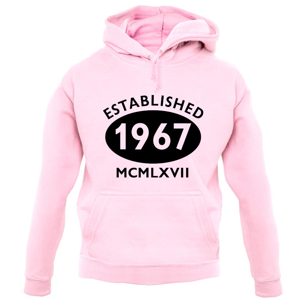 Established 1967 Roman Numerals unisex hoodie