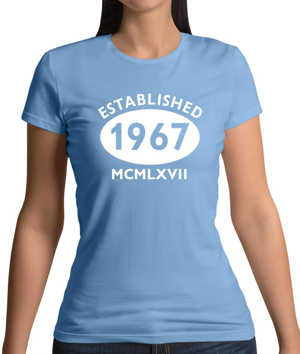 Established 1967 Roman Numerals Womens T-Shirt