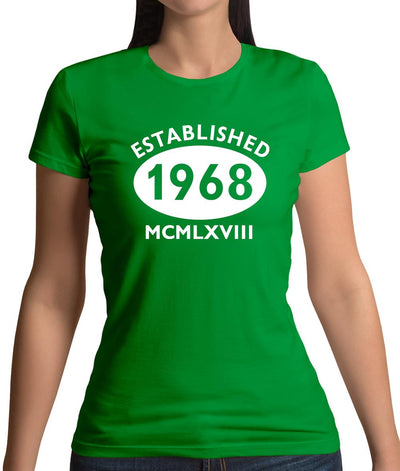 Established 1968 Roman Numerals Womens T-Shirt
