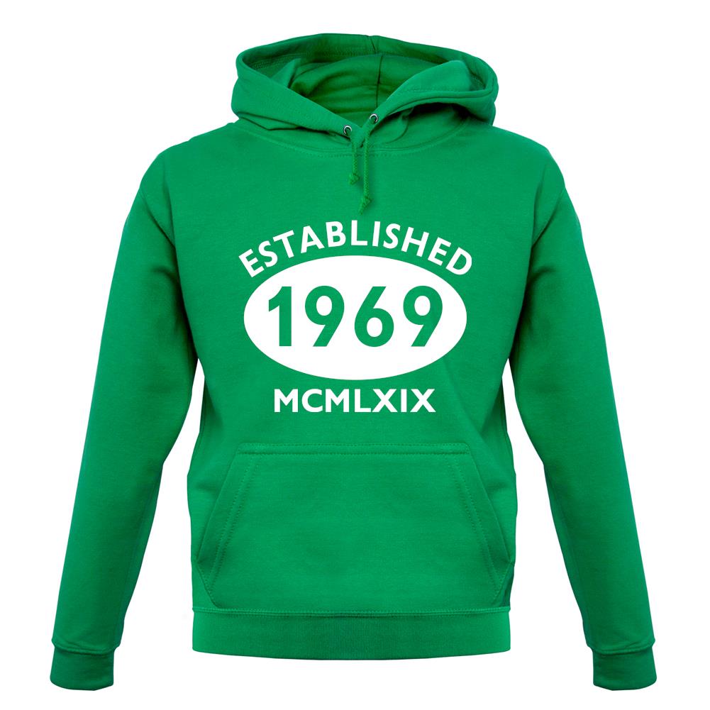 Established 1969 Roman Numerals unisex hoodie