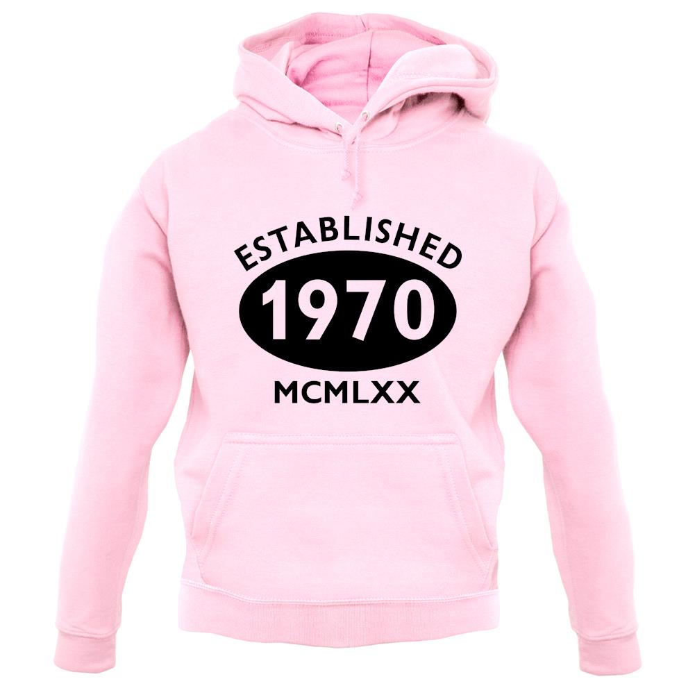 Established 1970 Roman Numerals unisex hoodie