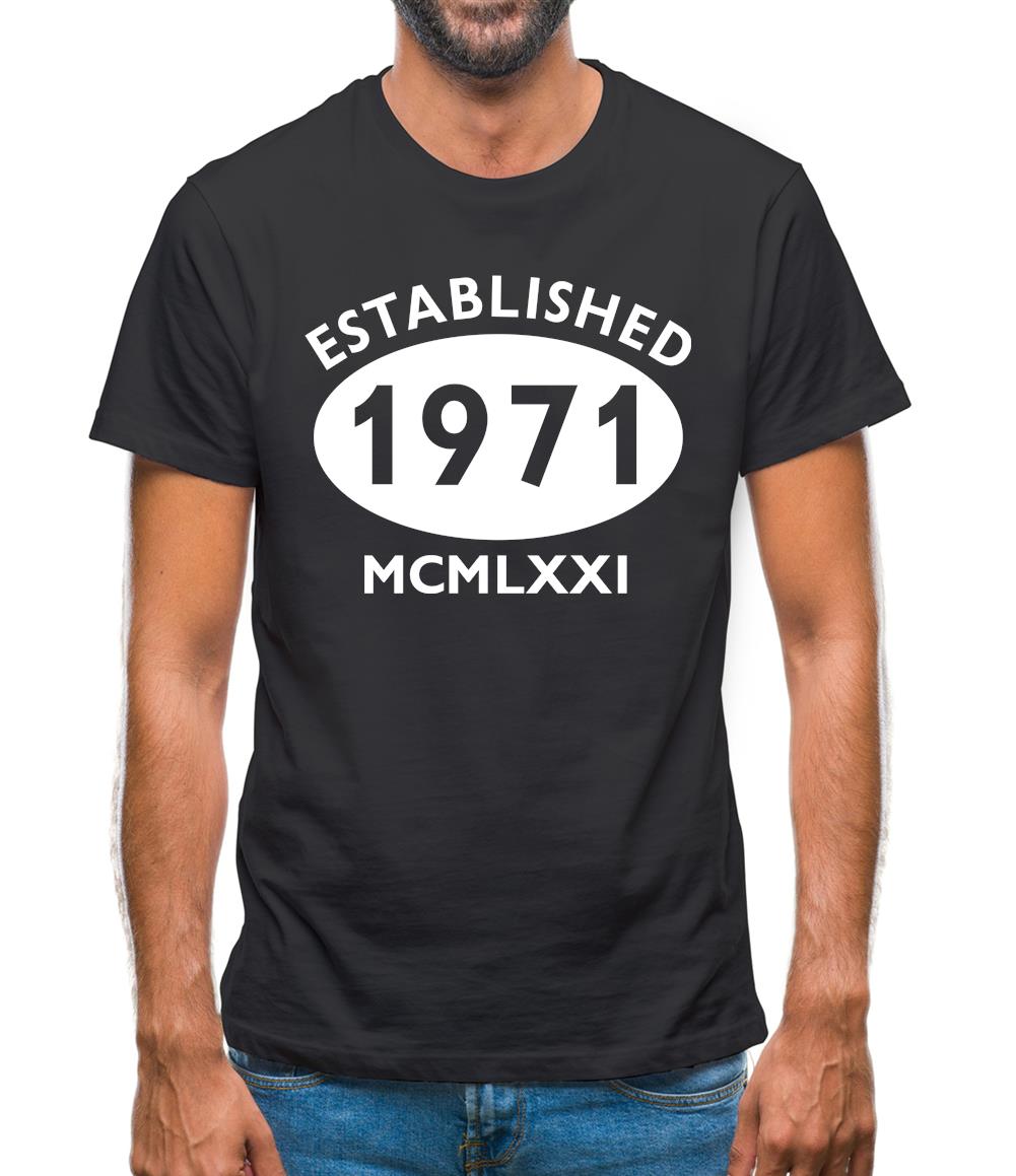 Established 1971 Roman Numerals Mens T-Shirt