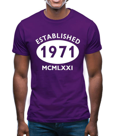 Established 1971 Roman Numerals Mens T-Shirt