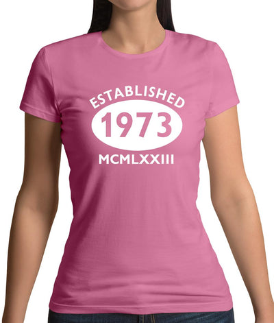 Established 1973 Roman Numerals Womens T-Shirt