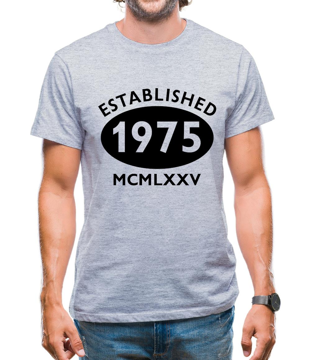 Established 1975 Roman Numerals Mens T-Shirt