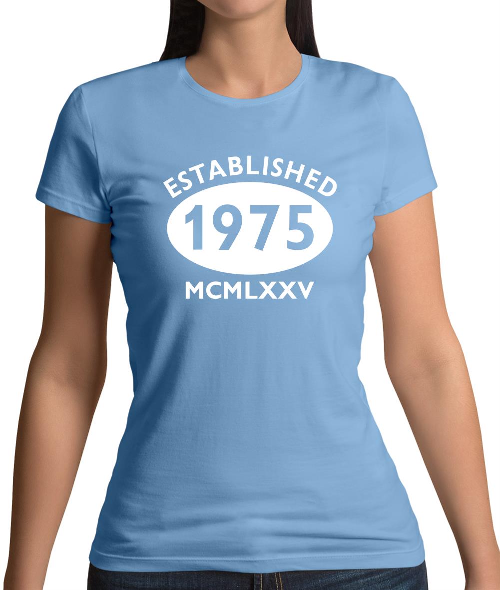 Established 1975 Roman Numerals Womens T-Shirt