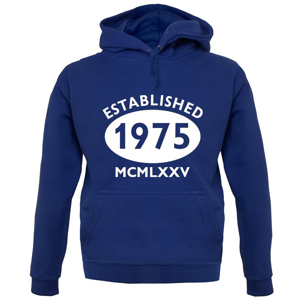 Established 1975 Roman Numerals unisex hoodie