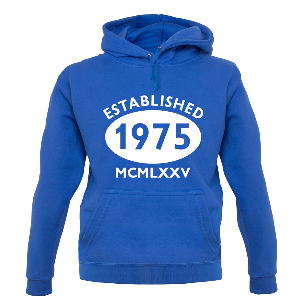 Established 1975 Roman Numerals unisex hoodie