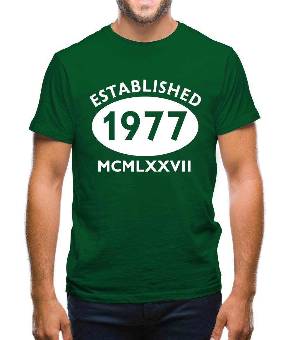Established 1977 Roman Numerals Mens T-Shirt