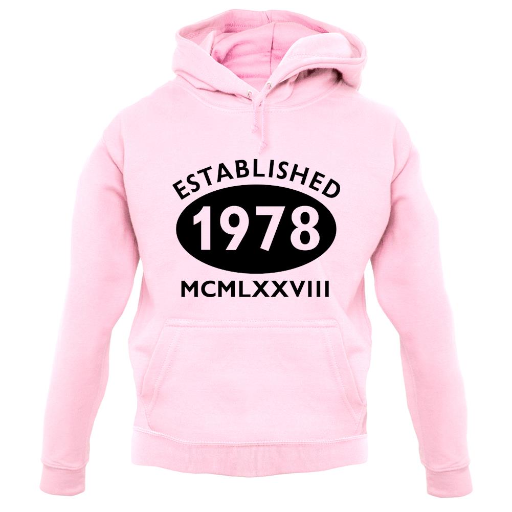 Established 1978 Roman Numerals unisex hoodie