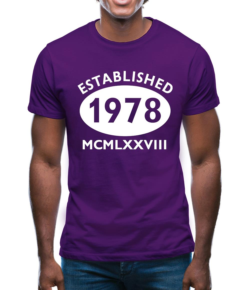 Established 1978 Roman Numerals Mens T-Shirt