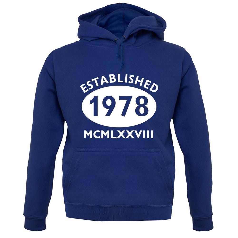 Established 1978 Roman Numerals unisex hoodie