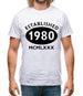 Established 1980 Roman Numerals Mens T-Shirt