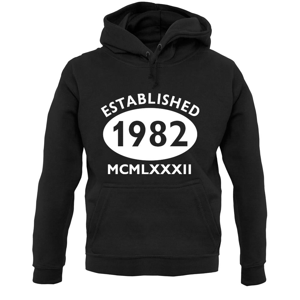 Established 1982 Roman Numerals Unisex Hoodie