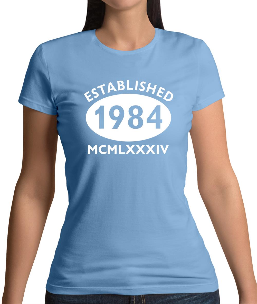 Established 1984 Roman Numerals Womens T-Shirt