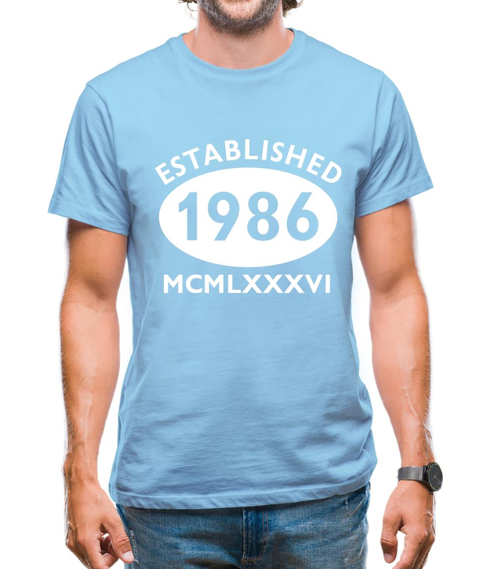 Established 1986 Roman Numerals Mens T-Shirt