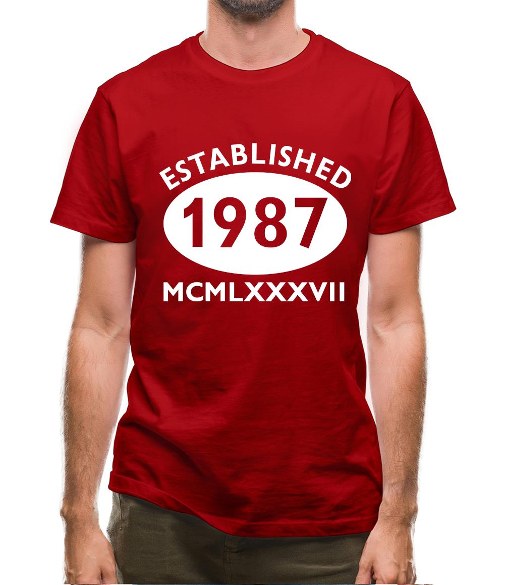 Established 1987 Roman Numerals Mens T-Shirt