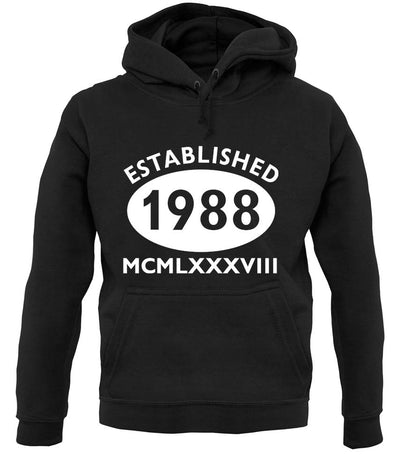 Established 1988 Roman Numerals unisex hoodie