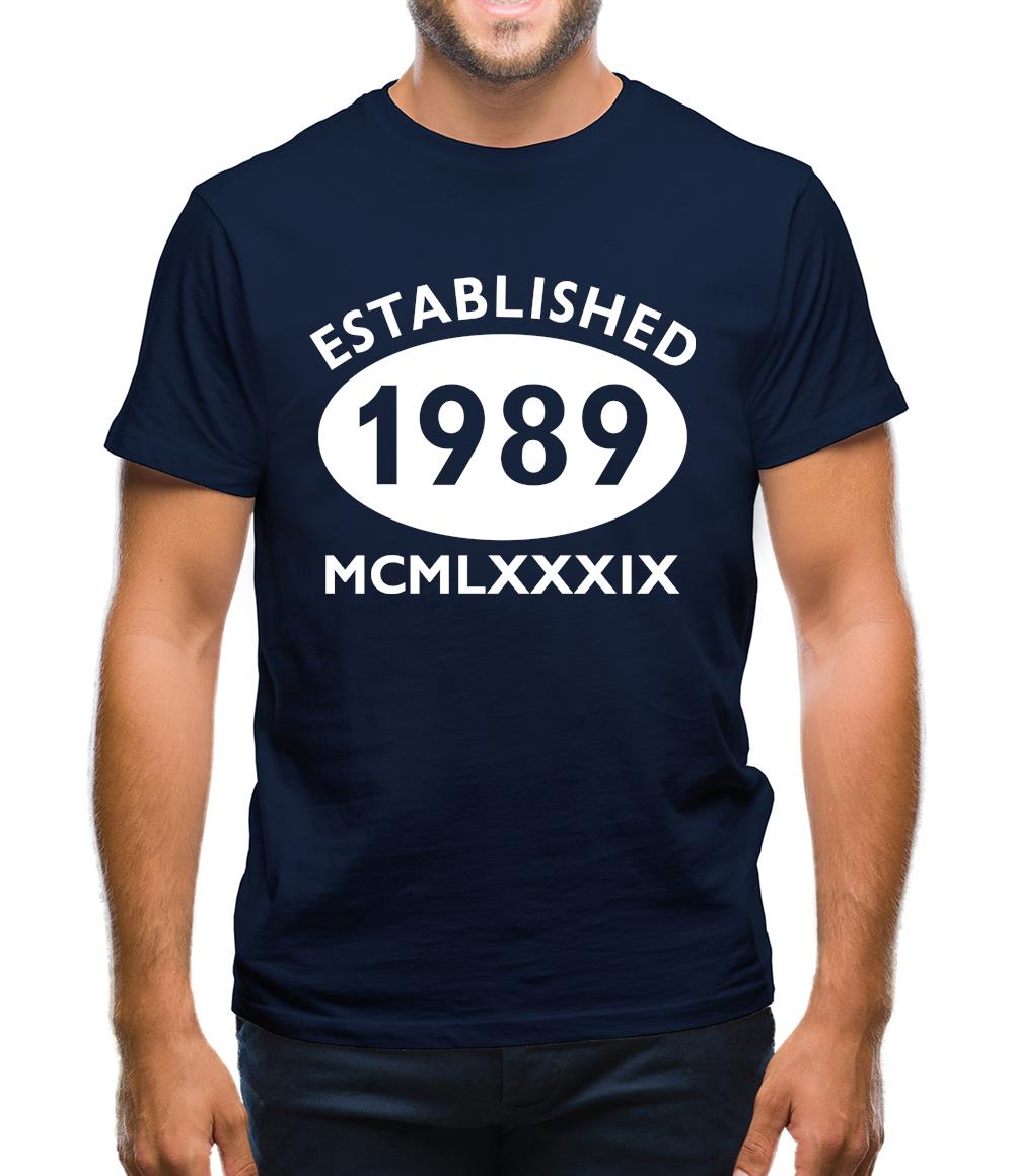 Established 1989 Roman Numerals Mens T-Shirt
