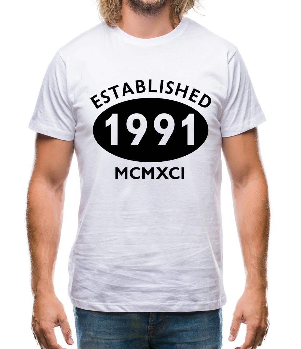 Established 1991 Roman Numerals Mens T-Shirt