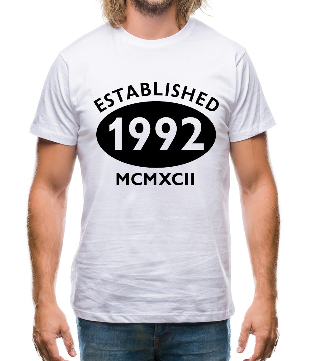 Established 1992 Roman Numerals Mens T-Shirt