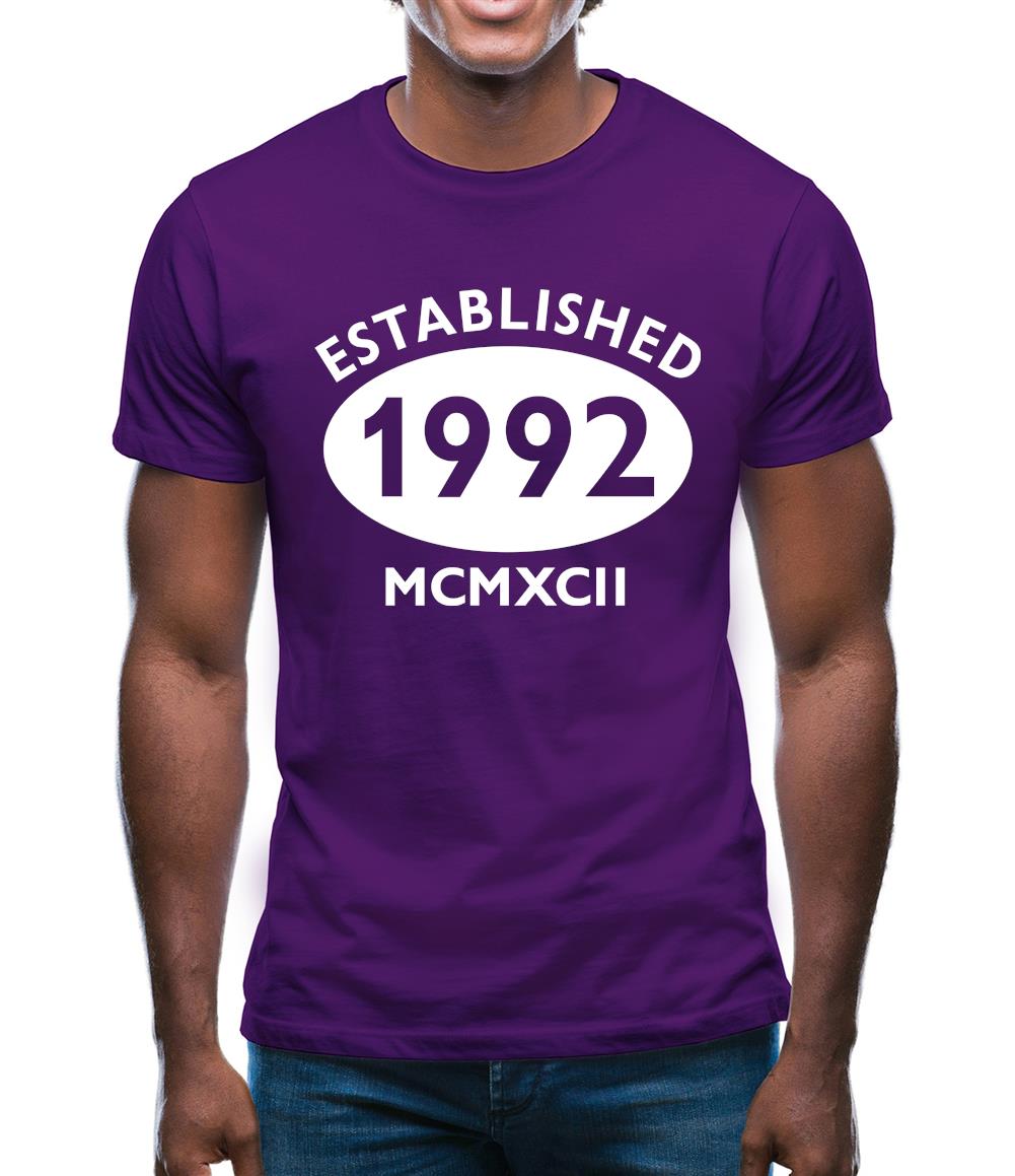 Established 1992 Roman Numerals Mens T-Shirt