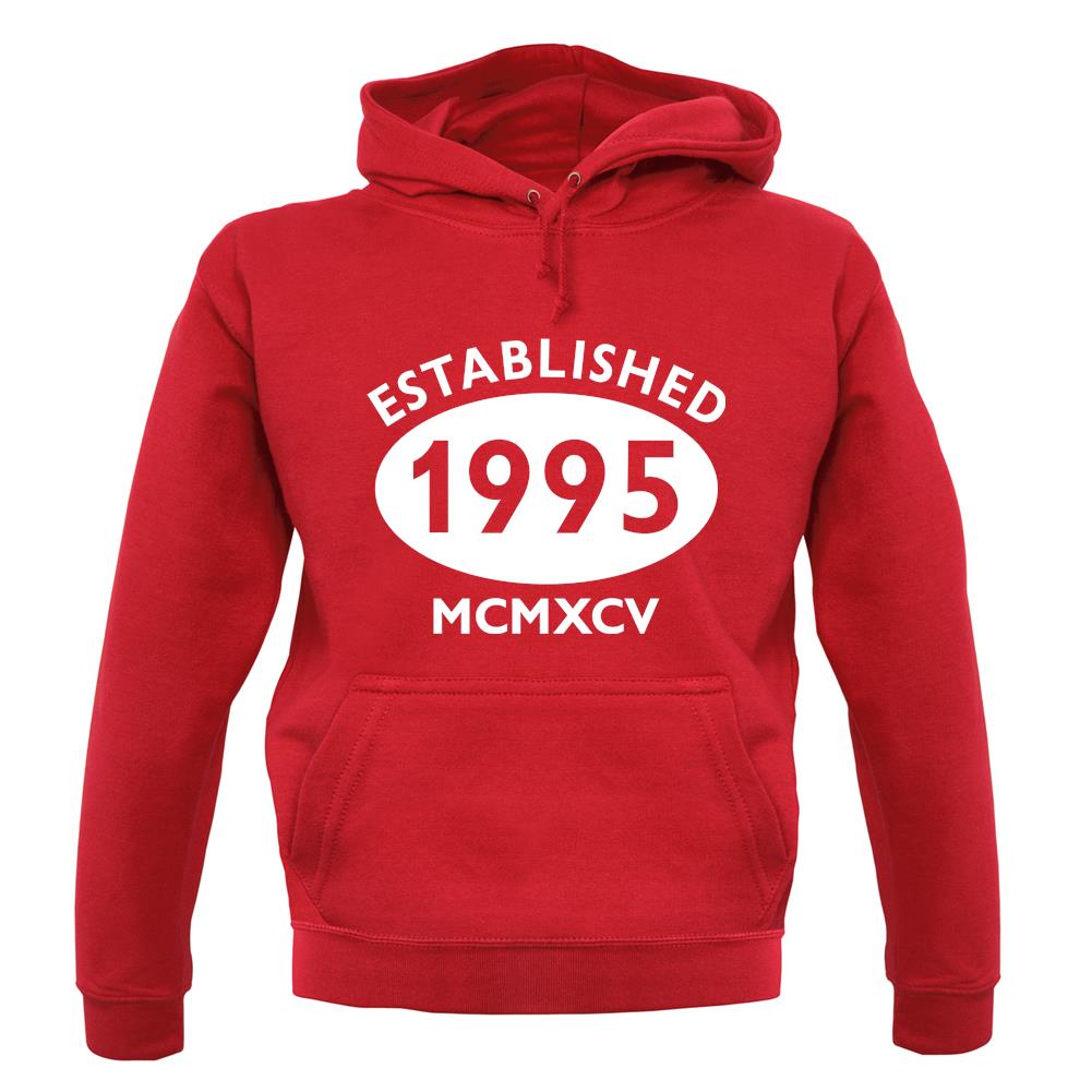 Established 1995 Roman Numerals unisex hoodie