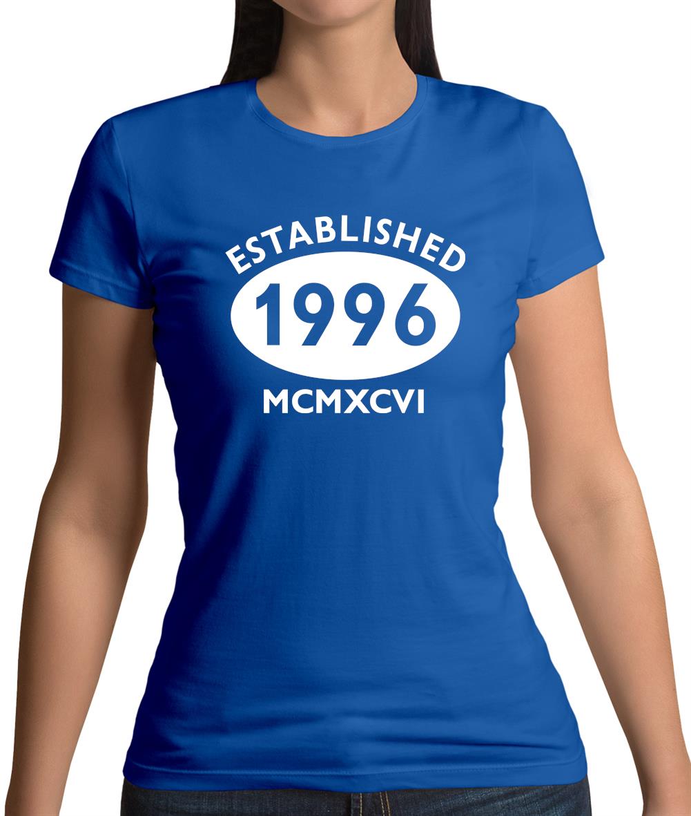 Established 1996 Roman Numerals Womens T-Shirt