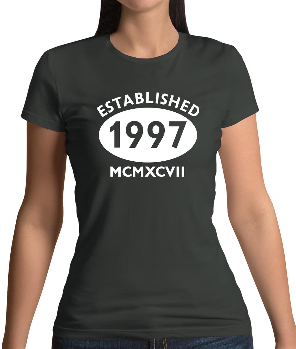 Established 1997 Roman Numerals Womens T-Shirt